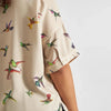 Shirt Nibe Hummingbirds - Kurzarm Bluse aus Tencel™ Lyocell-Dedicated-Hemden & Blusen-ROTATION BOUTIQUE