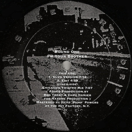 Vinyl Schallplatte mit schwarz weißem Label