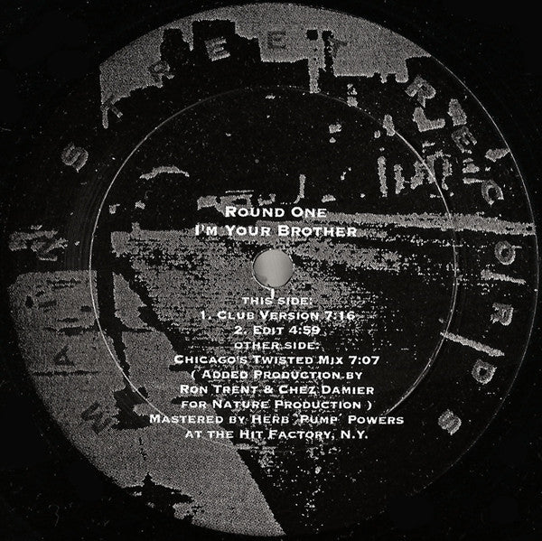 Vinyl Schallplatte mit schwarz weißem Label