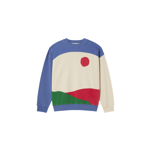 Abstract Ivory Damen Sweatshirt-Thinking Mu-Pullis & Sweatshirts-ROTATION BOUTIQUE