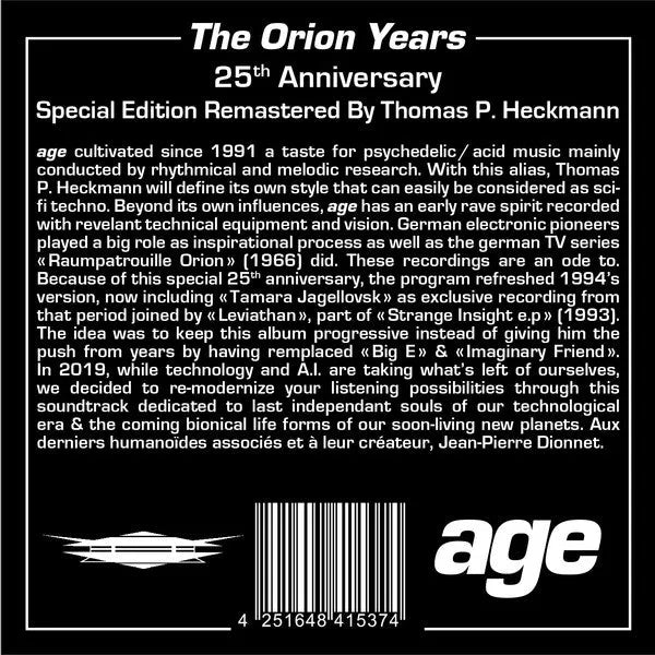 Age The Orion Years 2LP Repress-Miscellaneous-Records-ROTATION BOUTIQUE BERLIN