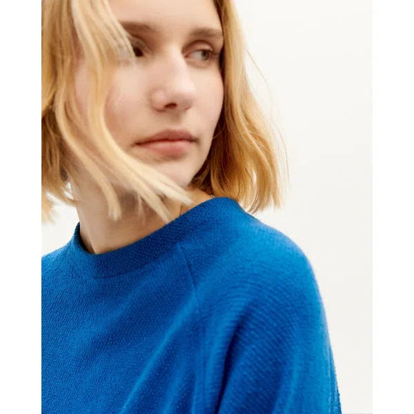 Blaues Sweatshirt aus Recycling Baumwolle-Thinking Mu-Pullis & Sweatshirts-ROTATION BOUTIQUE