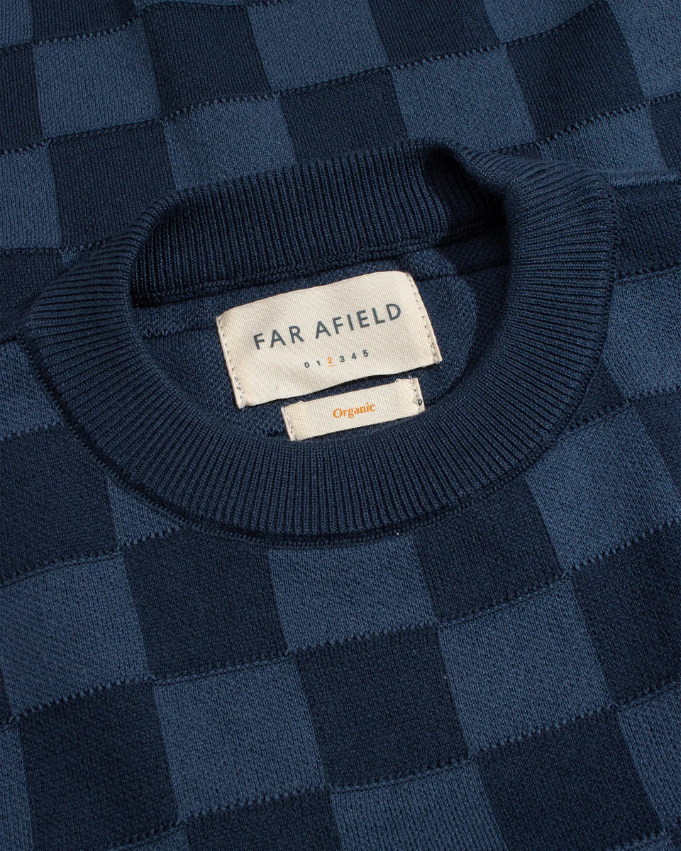Caetano Check Knitted Top-Far Afield-T-Shirts-ROTATION BOUTIQUE BERLIN