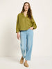 Damen 3/4 Arm Bluse aus Ramie-LANIUS-Hemden & Blusen-ROTATION BOUTIQUE BERLIN
