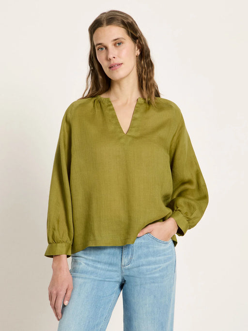 Damen 3/4 Arm Bluse aus Ramie-LANIUS-Hemden & Blusen-ROTATION BOUTIQUE BERLIN