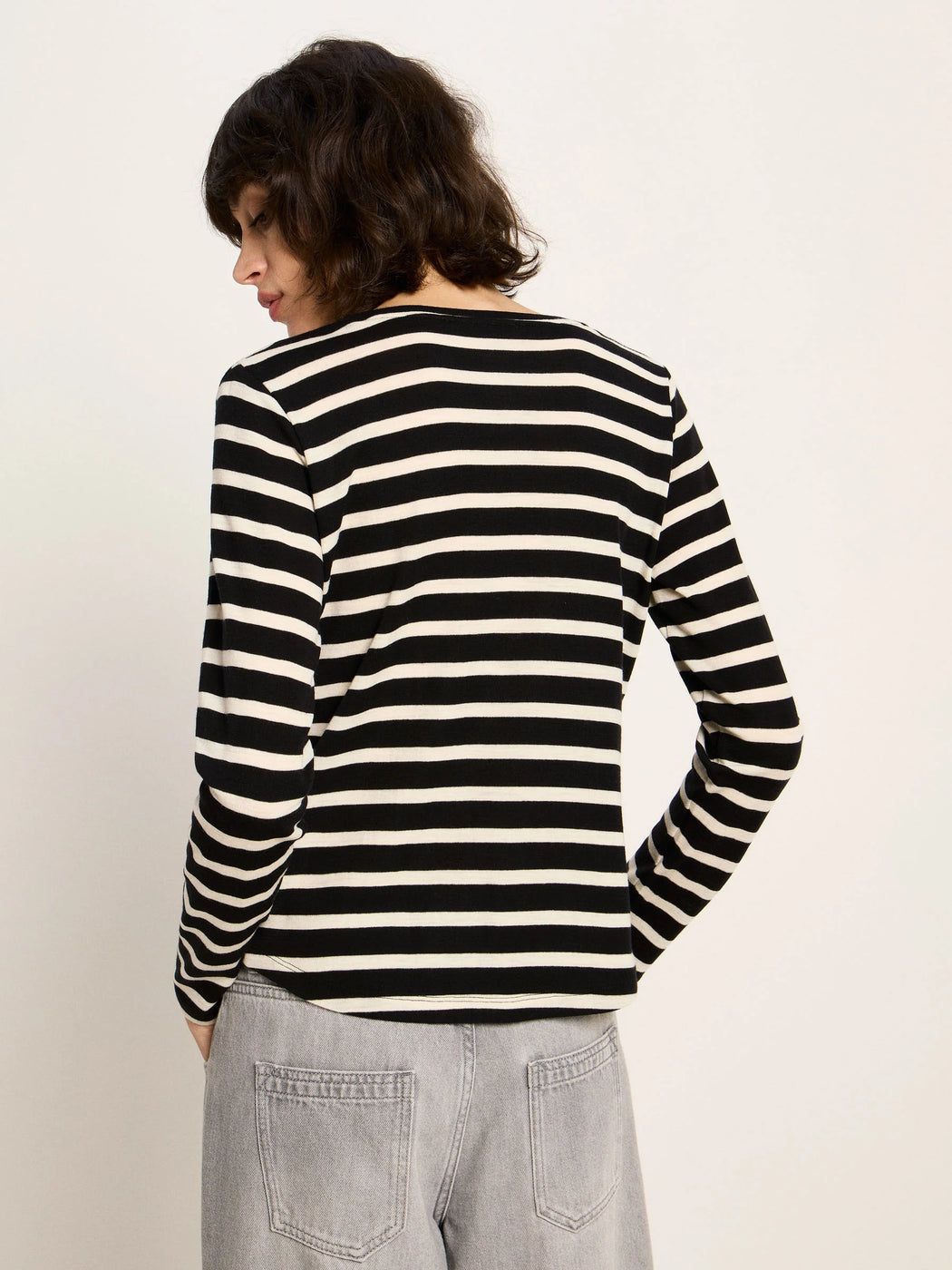 Gestreiftes Langarmshirt aus Merinowolle-Lanius-T-Shirts-ROTATION BOUTIQUE BERLIN