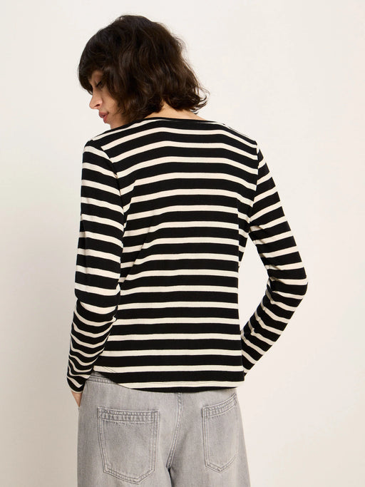 Gestreiftes Langarmshirt aus Merinowolle-Lanius-T-Shirts-ROTATION BOUTIQUE BERLIN