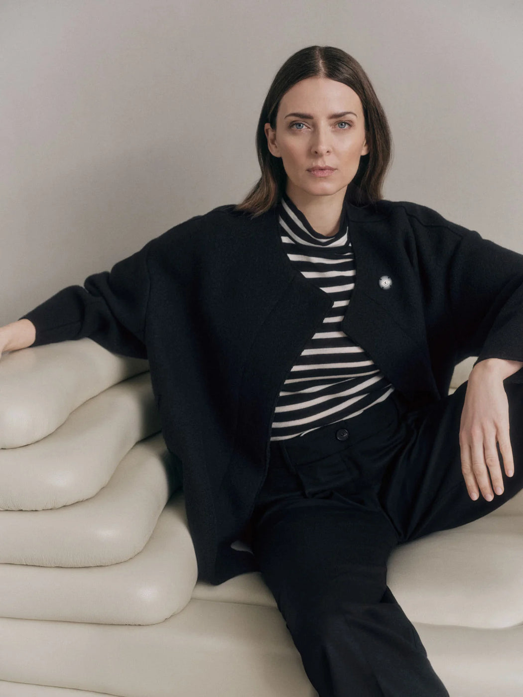 Gestreiftes Langarmshirt aus Merinowolle-Lanius-T-Shirts-ROTATION BOUTIQUE BERLIN