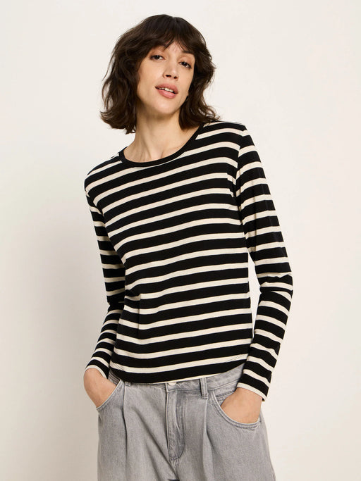 Gestreiftes Langarmshirt aus Merinowolle-Lanius-T-Shirts-ROTATION BOUTIQUE BERLIN