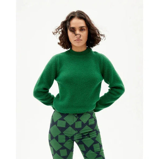 Hera Knitted Garden Green - Strickpullover-Thinking Mu-Pullis & Sweatshirts-ROTATION BOUTIQUE