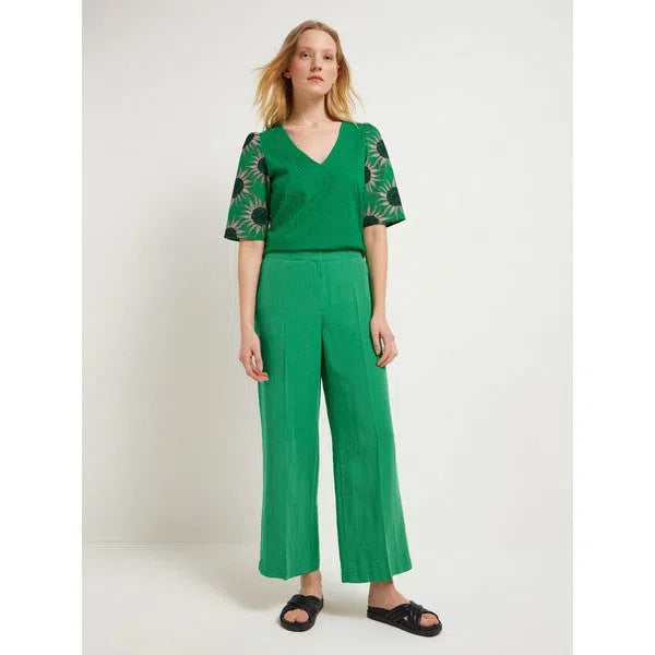 Hose mit weitem Bein aus TENCEL™ Lyocell und Leinen Mix-Lanius-Hosen-ROTATION BOUTIQUE BERLIN