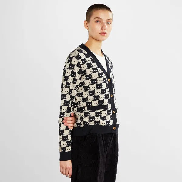 Iggesund Pepita Cats - Cardigan-Dedicated-Pullis & Sweatshirts-ROTATION BOUTIQUE BERLIN