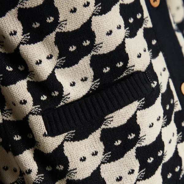 Iggesund Pepita Cats - Cardigan-Dedicated-Pullis & Sweatshirts-ROTATION BOUTIQUE BERLIN