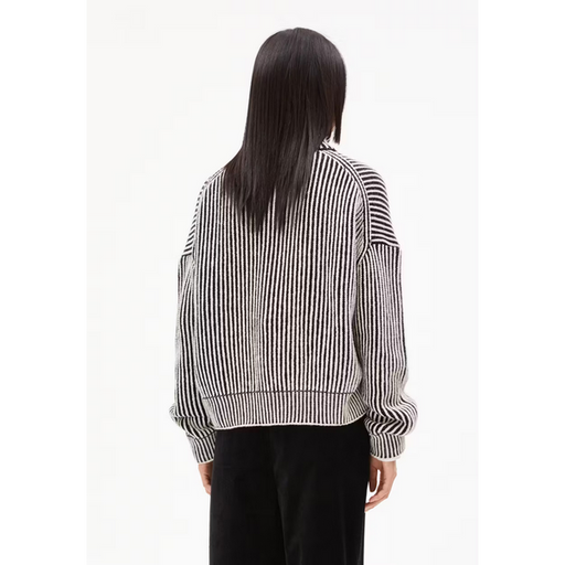 Medeaa Vanise Gestreifte Loose Fit Strickjacke-Armedangels-Pullis & Sweatshirts-ROTATION BOUTIQUE BERLIN