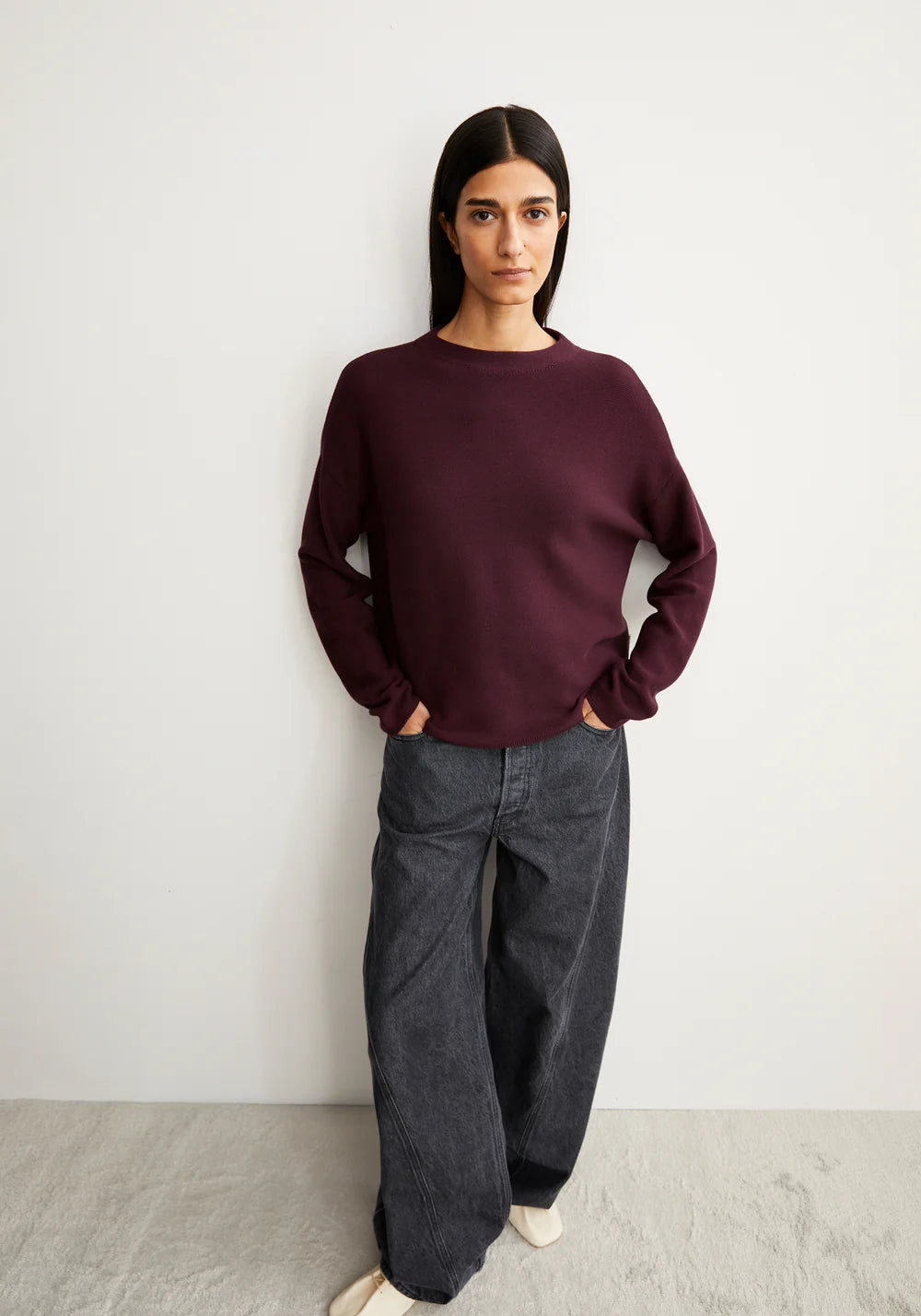 Pullover Merinaa Links Links Dark Cranberry-Armedangels-Pullis & Sweatshirts-ROTATION BOUTIQUE BERLIN