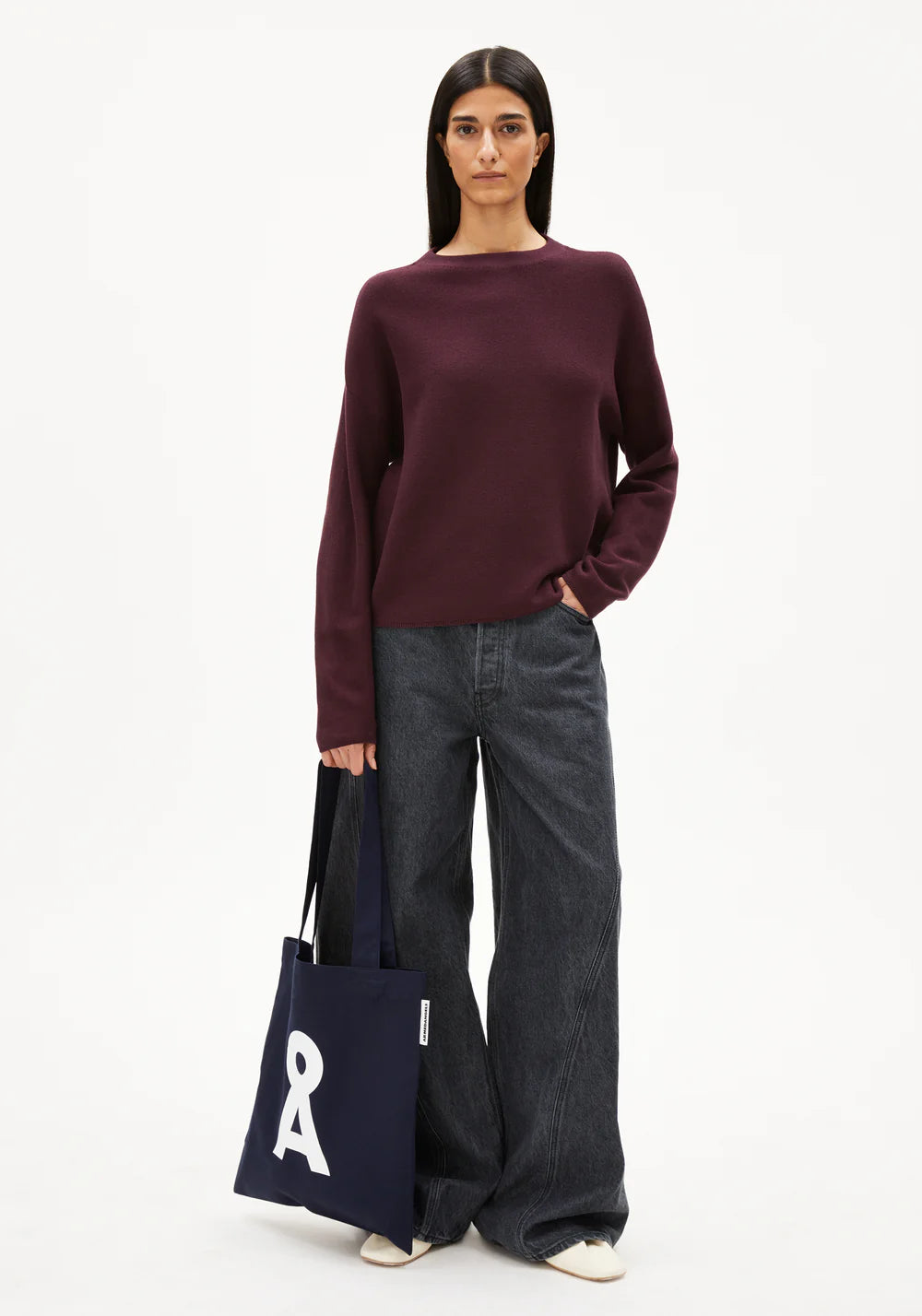 Pullover Merinaa Links Links Dark Cranberry-Armedangels-Pullis & Sweatshirts-ROTATION BOUTIQUE BERLIN