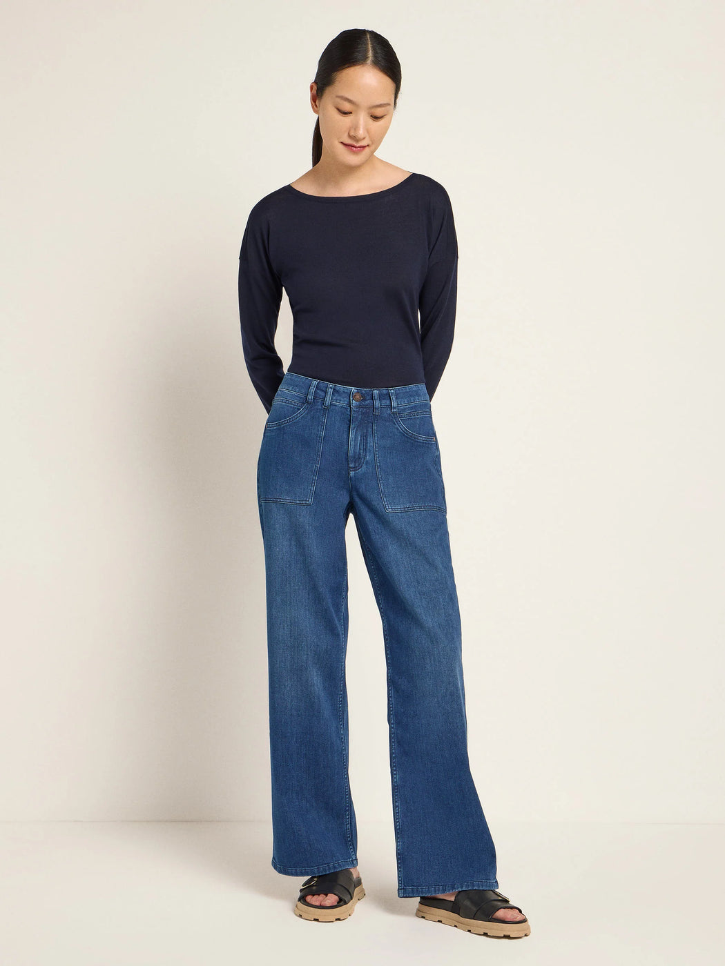 Relaxed Jeans mit aufgesetzten Taschen-Lanius-Hosen-ROTATION BOUTIQUE BERLIN