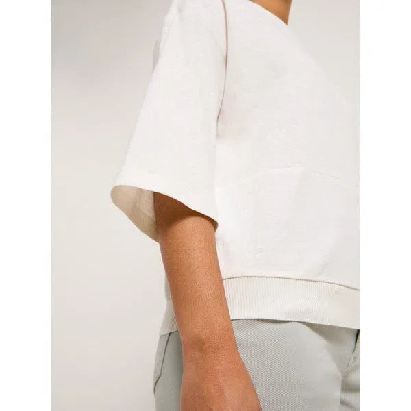 Shirt mit überschnittener Schulter aus Hanf und Bio-Baumwolle-Lanius-T-Shirts-ROTATION BOUTIQUE