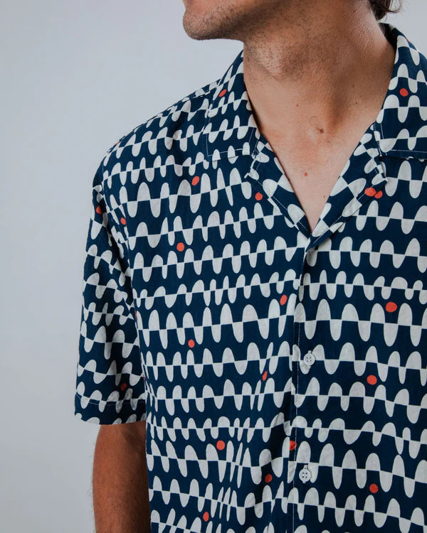 Sunset Aloha Shirt Navy-Brava Fabrics-Hemden & Blusen-ROTATION BOUTIQUE BERLIN