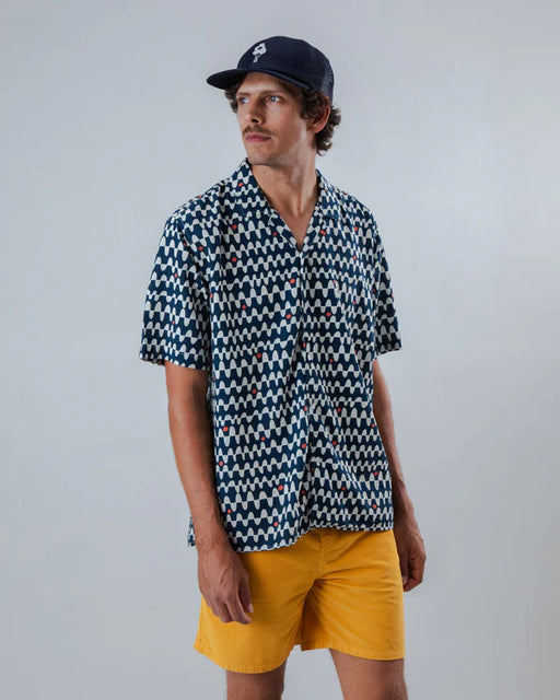 Sunset Aloha Shirt Navy-Brava Fabrics-Hemden & Blusen-ROTATION BOUTIQUE BERLIN
