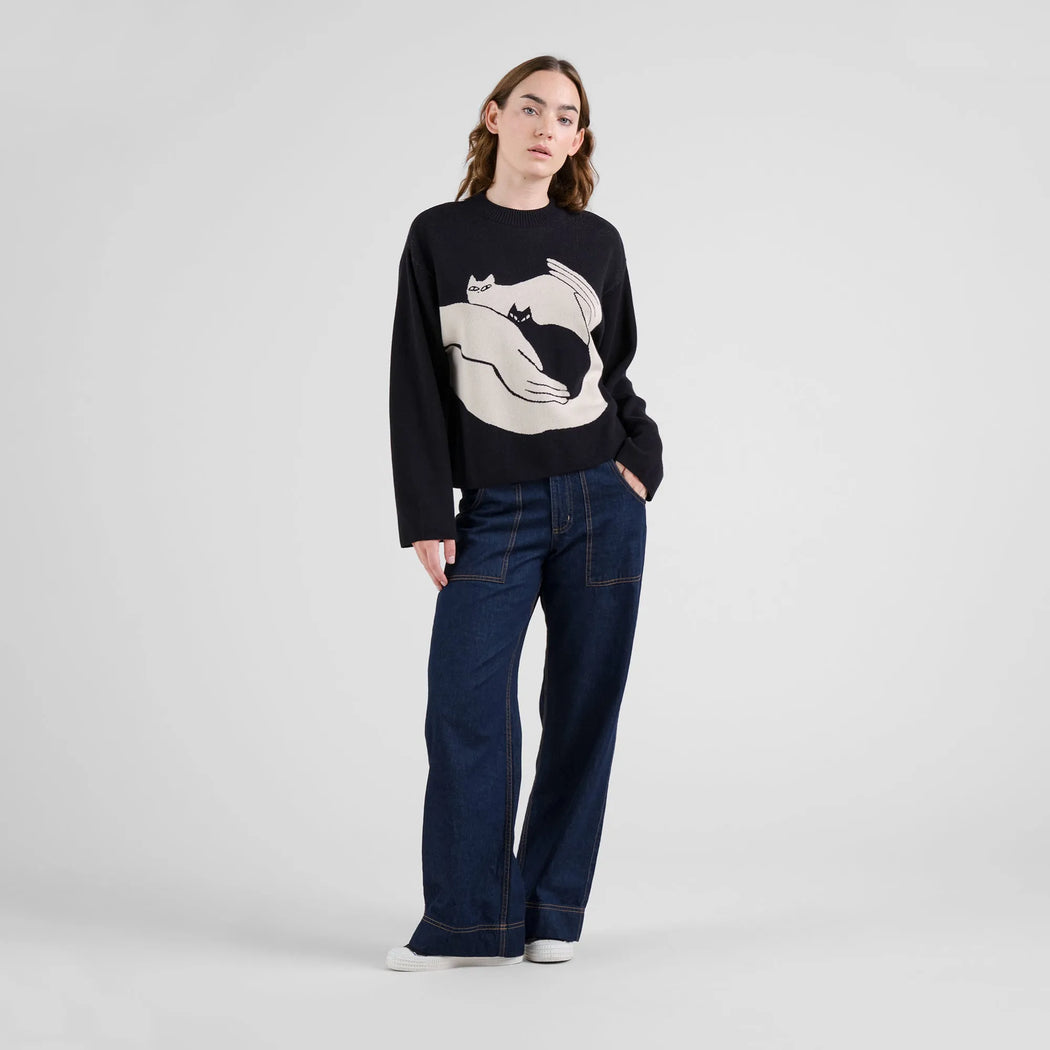 Sweater Limhamn Kittens Black-Dedicated-Pullis & Sweatshirts-ROTATION BOUTIQUE BERLIN