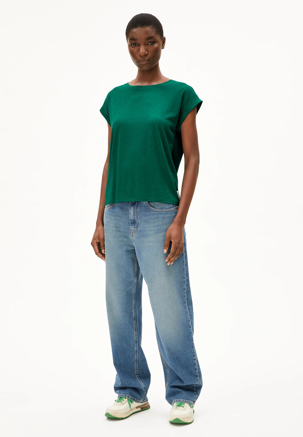 T-Shirt Jilaana Emerald Green-Armedangels-T-Shirts-ROTATION BOUTIQUE BERLIN