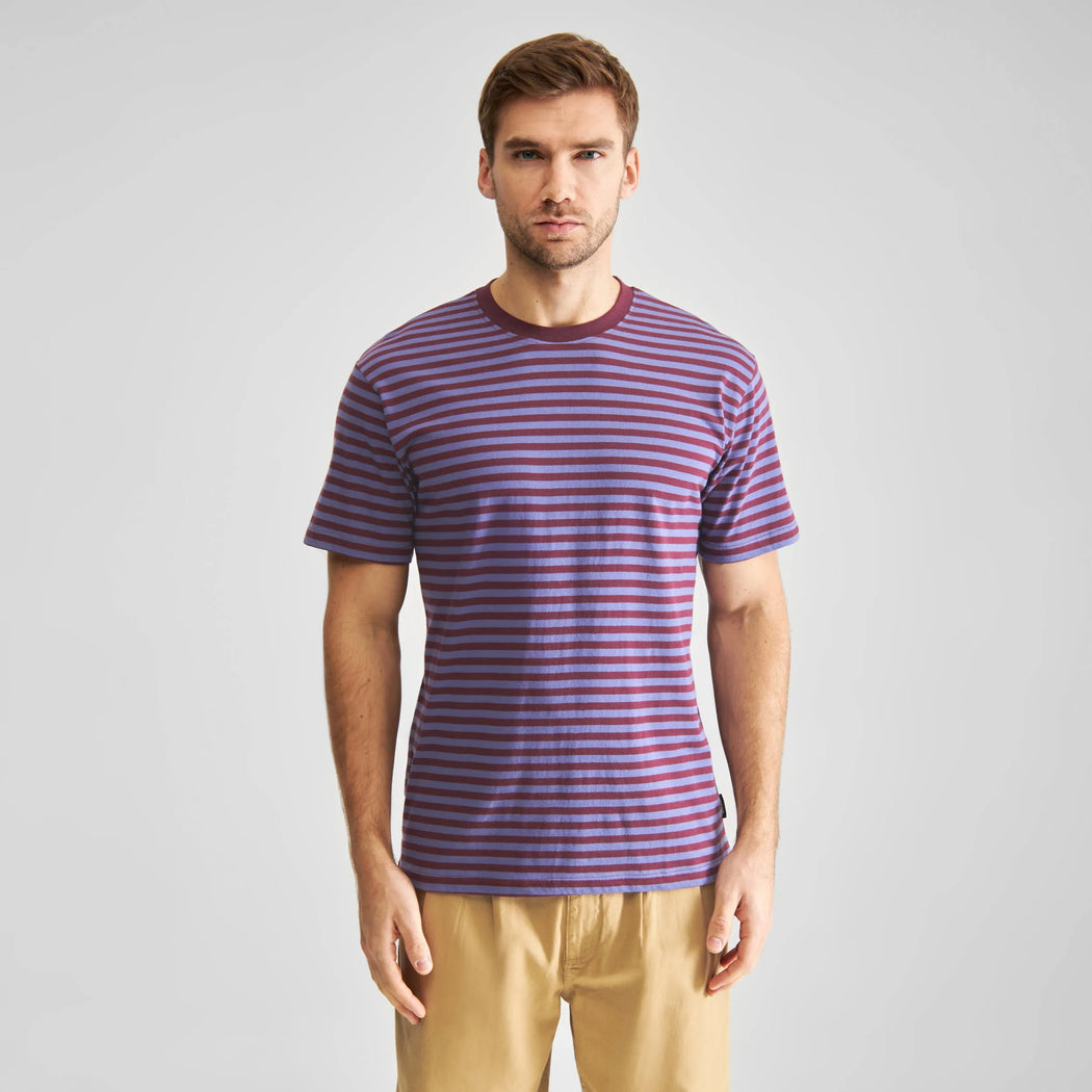 T-Shirt Stockholm Stripes Fig Red-Dedicated-T-Shirts-ROTATION BOUTIQUE BERLIN