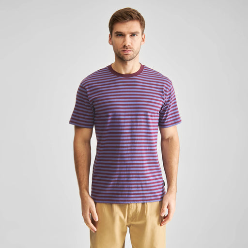 T-Shirt Stockholm Stripes Fig Red-Dedicated-T-Shirts-ROTATION BOUTIQUE BERLIN