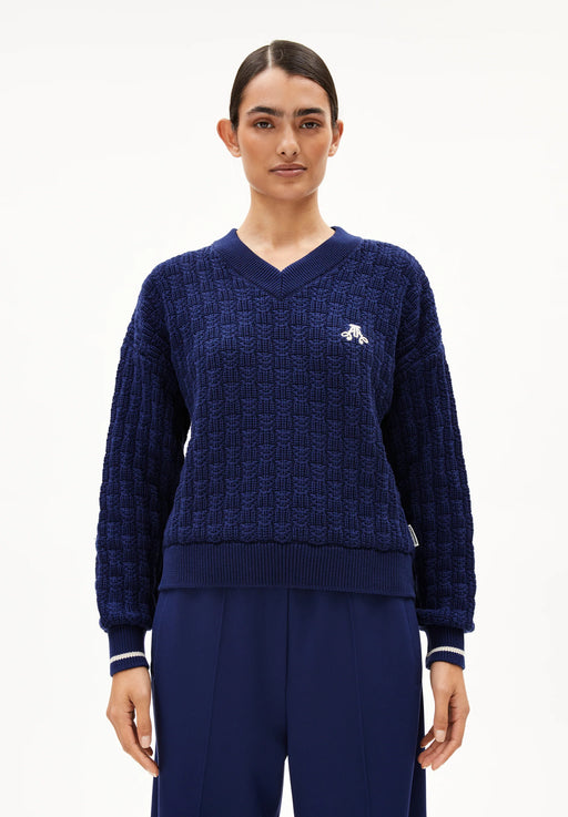 V-Neck Pullover Caarlas Structure-Armedangels-Pullis & Sweatshirts-ROTATION BOUTIQUE BERLIN
