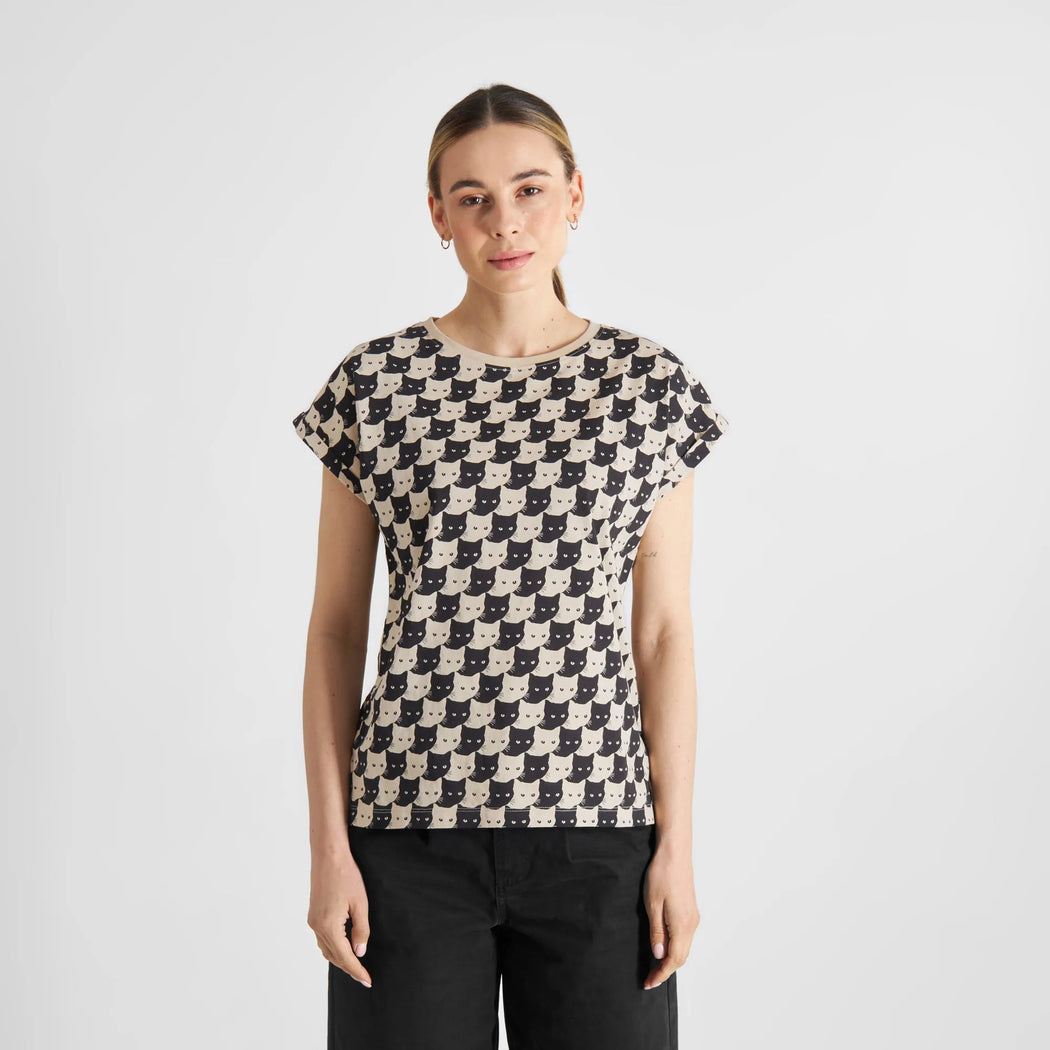 Visby Pepita Cats Damen T-Shirt-Dedicated-T-Shirts-ROTATION BOUTIQUE BERLIN