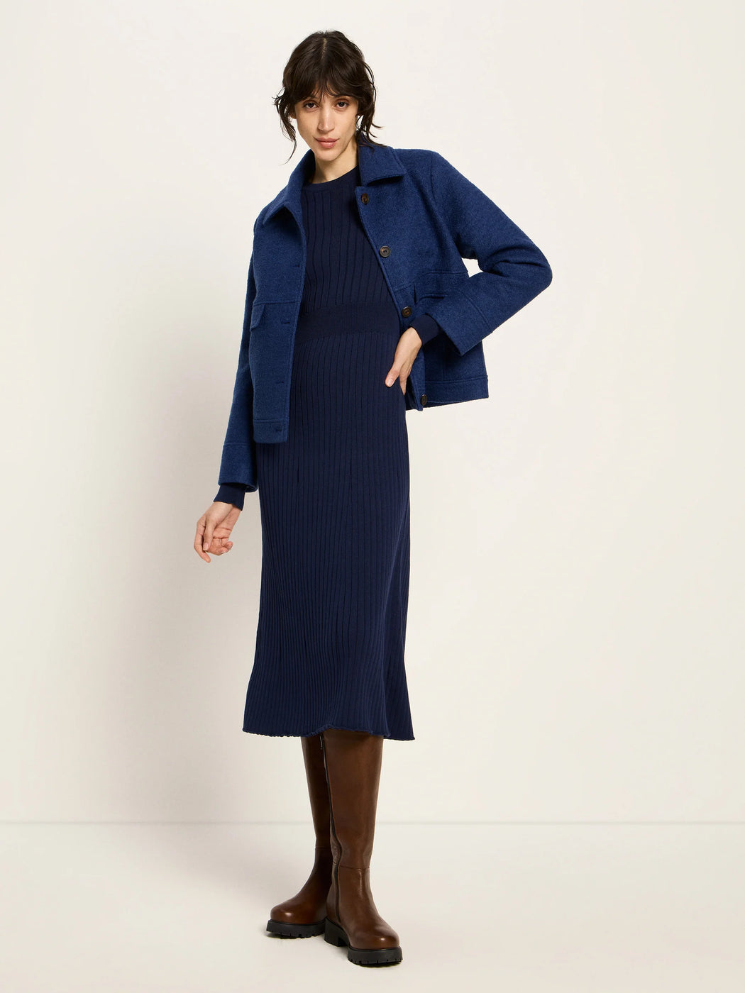 Walkjacke aus Schurwolle Baumwolle Mix-Lanius-Jacken & Mäntel-ROTATION BOUTIQUE BERLIN