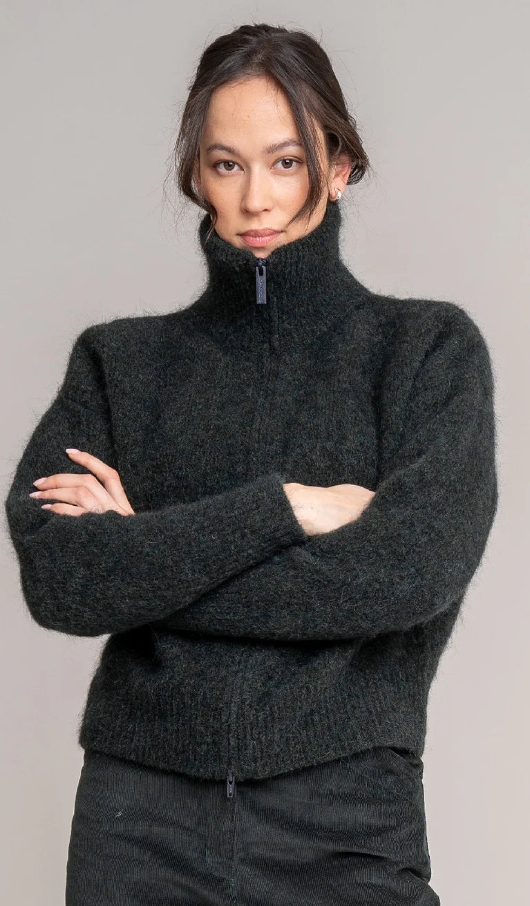 Woll Cardigan Bottle Green-Johnnylove-Pullis & Sweatshirts-ROTATION BOUTIQUE BERLIN