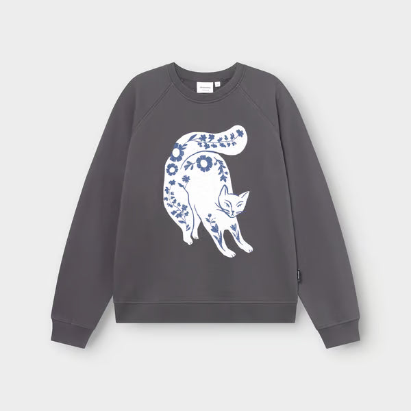 Ystad Flower Cat Damen Sweatshirt-Dedicated-Pullis & Sweatshirts-ROTATION BOUTIQUE BERLIN