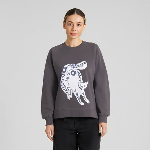Ystad Flower Cat Damen Sweatshirt-Dedicated-Pullis & Sweatshirts-ROTATION BOUTIQUE BERLIN