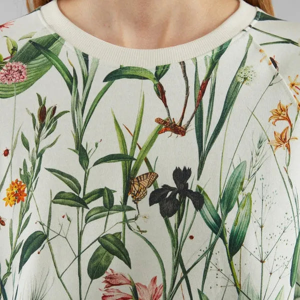 Ystad Raglan Flower Field - Sweatshirt-Dedicated-Pullis & Sweatshirts-ROTATION BOUTIQUE BERLIN
