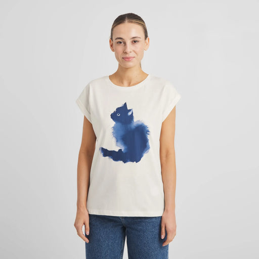 Damen T-Shirt Visby Watercolor Cat-Dedicated-T-Shirts-ROTATION BOUTIQUE BERLIN