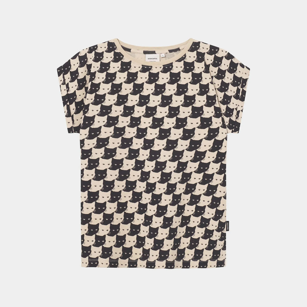 Visby Pepita Cats Damen T-Shirt von Dedicated – Bild 3
