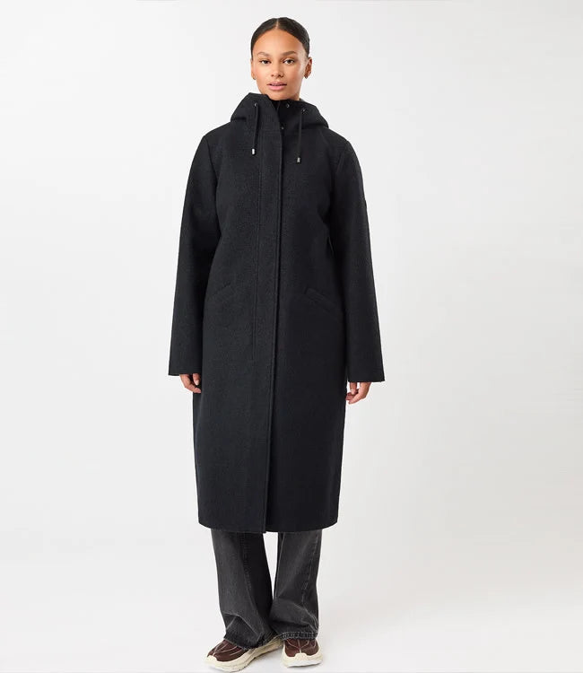 Langer Damen Kapuzenmantel aus Wollwalk von Langer Chen – Bild 1