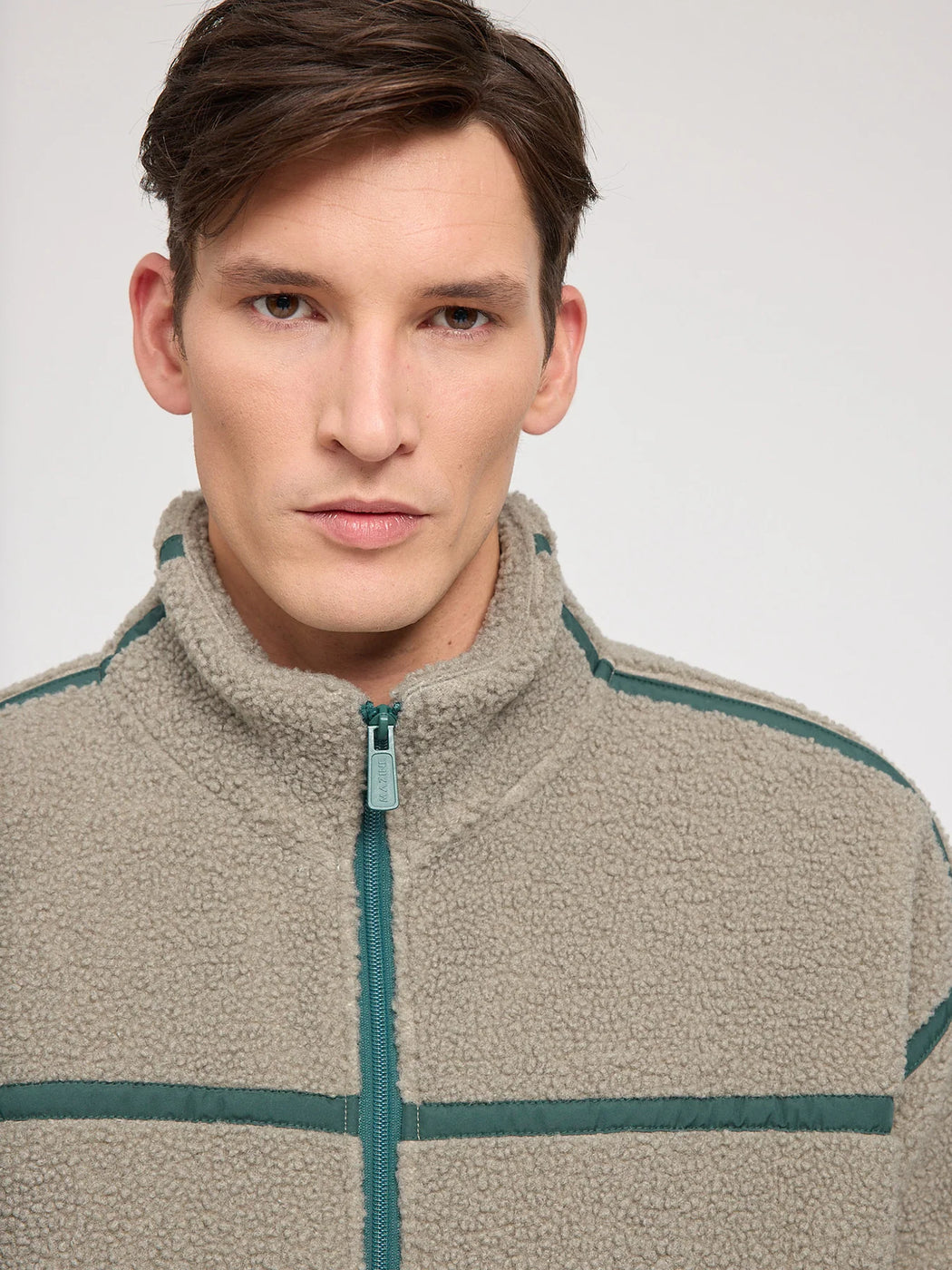 Herren Teddy-Fleece Jacke Contrast Tape von MAZINE – Bild 7
