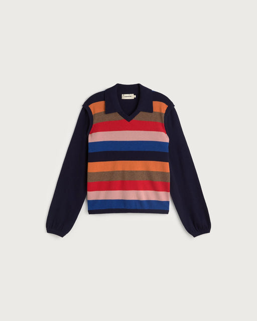 Strickpullover Khalida Multistripes Damen von Thinking Mu – Bild 1